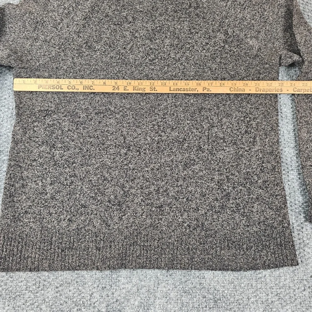 J.Crew Mens Large Lambswool Blend Marled Knit‎ Crewneck Sweater Black Raglan